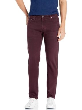 AG Adriano Goldschmied Mens The Tellis Modern Slim Leg Denim Jean Deep Plum 32